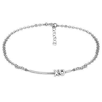 Aleure Precioso XO Bar Double Chain Anklet