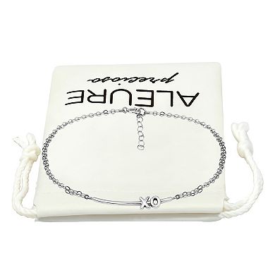 Aleure Precioso XO Bar Double Chain Anklet