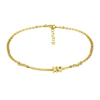 Aleure Precioso XO Bar Double Chain Anklet