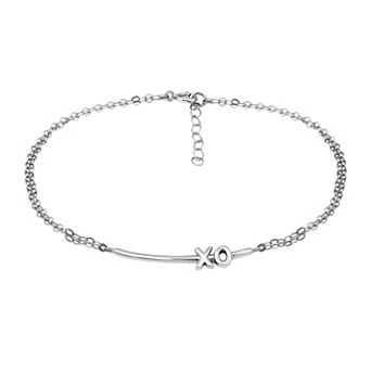 Aleure Precioso XO Bar Double Chain Anklet