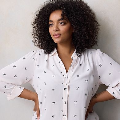 Plus Size LC Lauren Conrad Button-Front Shirt