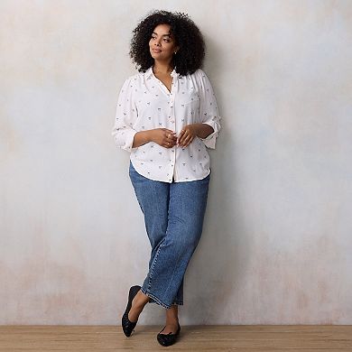 Plus Size LC Lauren Conrad Button-Front Shirt