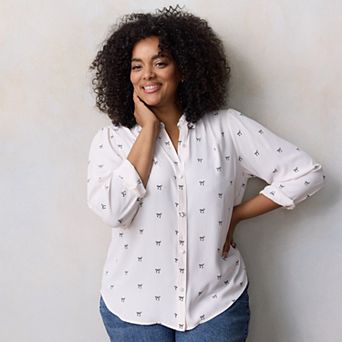 Plus Size LC Lauren Conrad Button-Front Shirt