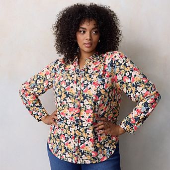 Plus Size LC Lauren Conrad Button-Front Shirt