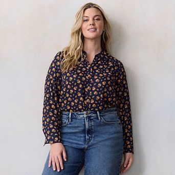 Plus Size LC Lauren Conrad Button-Front Shirt