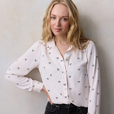 Petite LC Lauren Conrad Button Front Shirt