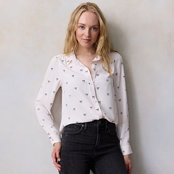 Petite LC Lauren Conrad Button Front Shirt