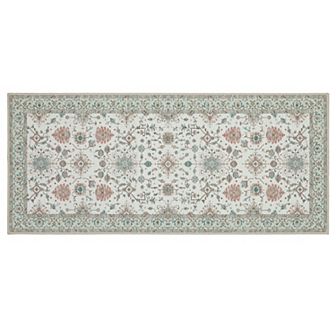 Laura Ashley Beige Aure Floral Washable Area Rug