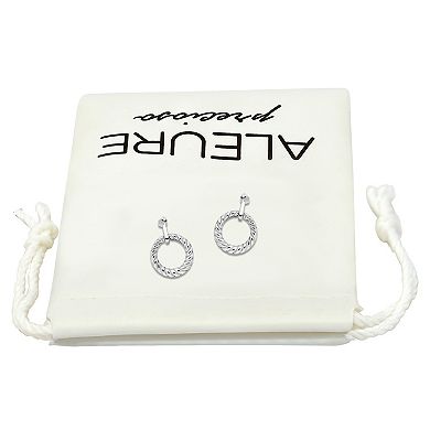 Aleure Precioso Oval Rope Twist Door Knocker Post Earrings