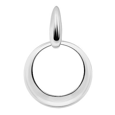 Aleure Precioso Polished Circle Door Knocker Style Drop Post Earrings