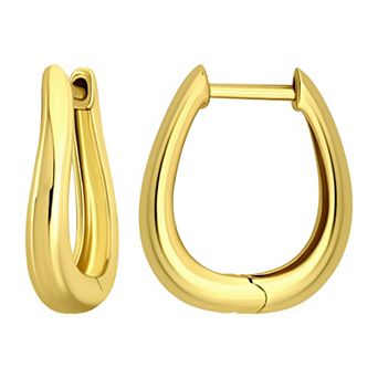 Aleure Precioso Graduated Polished Huggie Hoop Earrings