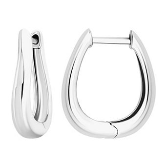 Aleure Precioso Graduated Polished Huggie Hoop Earrings