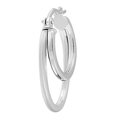 Aleure Precioso Sterling Silver Rope Twisted Circle Door Knocker Earrings