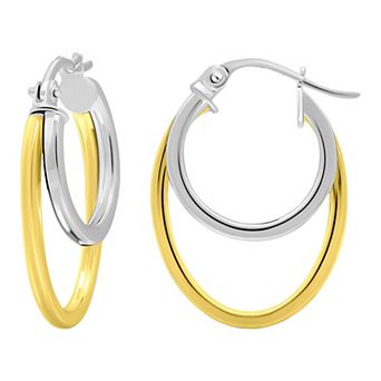 Aleure Precioso Sterling Silver Rope Twisted Circle Door Knocker Earrings