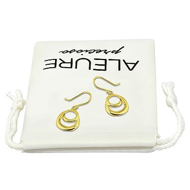 Aleure Precioso Double Interlocking Teardrop Design Drop Fishhook Earrings