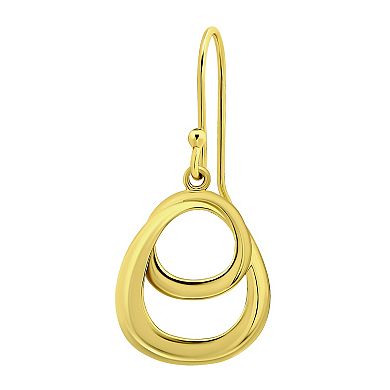 Aleure Precioso Double Interlocking Teardrop Design Drop Fishhook Earrings