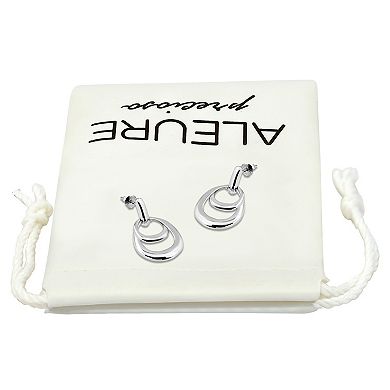 Aleure Precioso Double Interlocking Teardrop Design Door Knocker Post Earrings