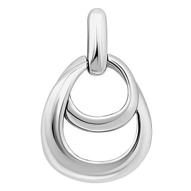 Aleure Precioso Double Interlocking Teardrop Design Door Knocker Post Earrings