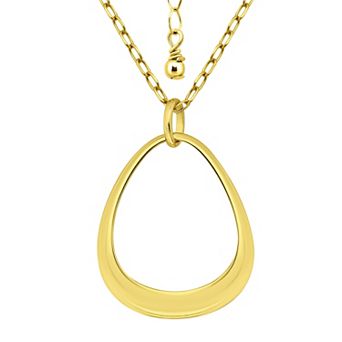 Aleure Precioso Open Teardrop Shaped Pendant Necklace