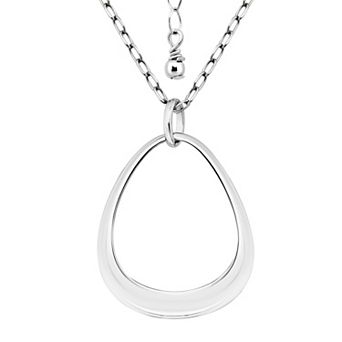 Aleure Precioso Open Teardrop Shaped Pendant Necklace