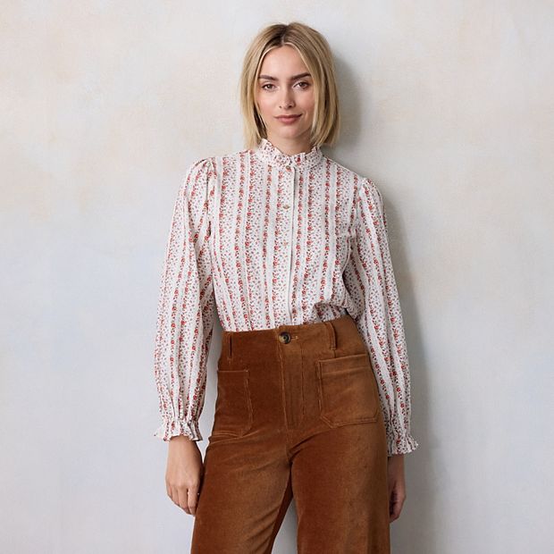 【Louren】standcollar check all in one Range Shirt - White w/ Black Check – &Collar