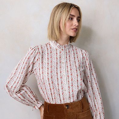 Women's LC Lauren Conrad Ruffle Collar Layering Shirt