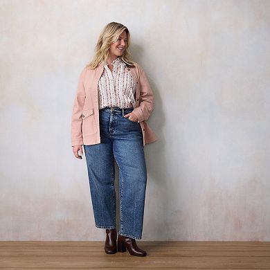 Plus Size LC Lauren Conrad Ruffle Collar Layering Shirt