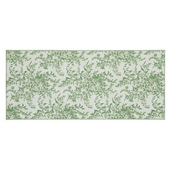Laura Ashley Sage Ivory Bedford Floral Washable Area Rug
