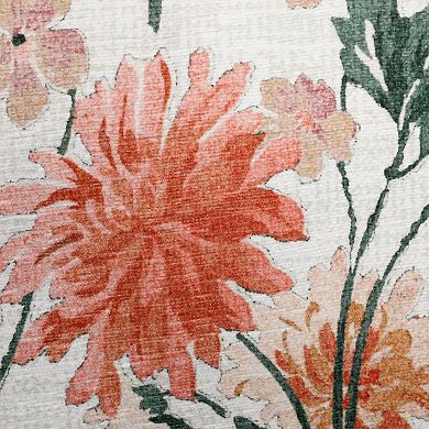 Laura Ashley Beige Dahlias Floral Washable Area Rug