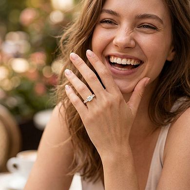 NaturaLux™ 14k Gold 2 Carat T.W. Lab-Created Diamond Princess Cut Engagement Ring Set