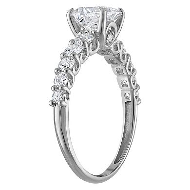 NaturaLux™ 14k Gold 2 Carat T.W. Lab-Created Diamond Princess Cut Engagement Ring Set
