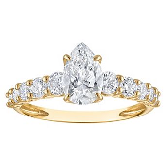 NaturaLux™ 14k Gold 2 Carat T.W. Lab-Created Diamond Pear Engagement Ring