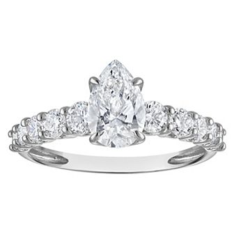 NaturaLux™ 14k Gold 2 Carat T.W. Lab-Created Diamond Pear Engagement Ring