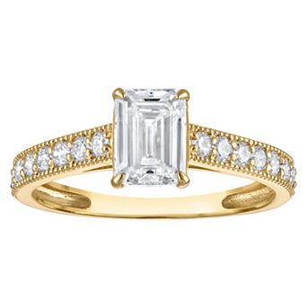 NaturaLux™ 14k Gold 1 1/3 Carat T.W. Lab-Created Diamond Emerald Cut Engagement Ring