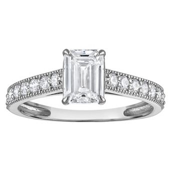 NaturaLux™ 14k Gold 1 1/3 Carat T.W. Lab-Created Diamond Emerald Cut Engagement Ring