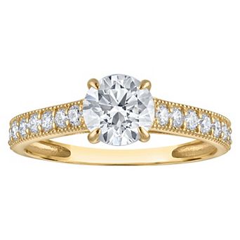 NaturaLux™ 14k Gold 1 1/3 Carat T.W. Lab-Created Diamond Round Engagement Ring