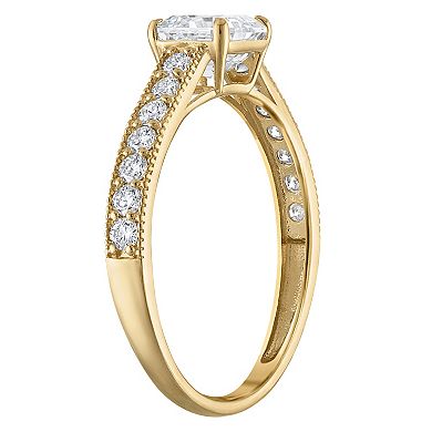 NaturaLux™ 14k Gold 1 1/3 Carat T.W. Lab-Created Diamond Ascher Cut Engagement Ring