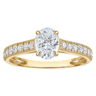 NaturaLux™ 14k Gold 1 1/3 Carat T.W. Lab-Created Diamond Oval Engagement Ring