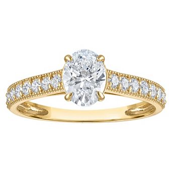 NaturaLux™ 14k Gold 1 1/3 Carat T.W. Lab-Created Diamond Oval Engagement Ring