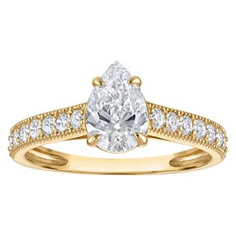 NaturaLux™ 14k Gold 1 1/3 Carat T.W. Lab-Created Diamond Pear Engagement Ring