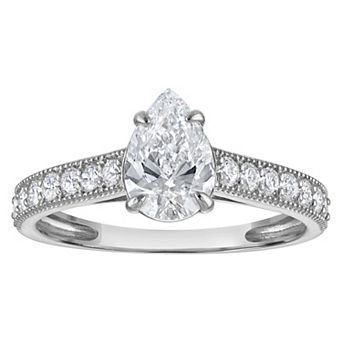 NaturaLux™ 14k Gold 1 1/3 Carat T.W. Lab-Created Diamond Pear Engagement Ring