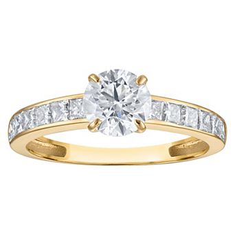 NaturaLux™ 14k Gold 1 3/4 Carat T.W. Lab-Created Diamond Round Engagement Ring