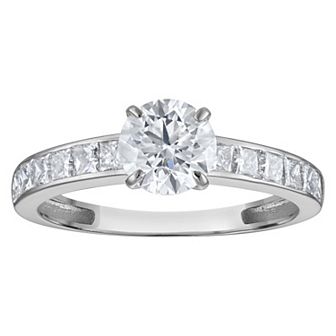 NaturaLux™ 14k Gold 1 3/4 Carat T.W. Lab-Created Diamond Round Engagement Ring