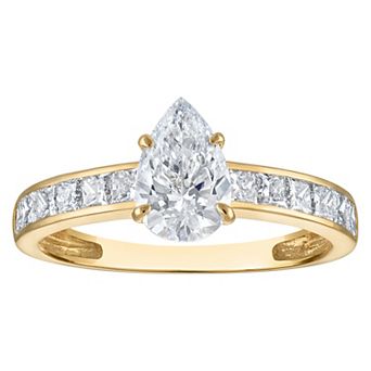 NaturaLux™ 14k Gold 1 3/4 Carat T.W. Lab-Created Diamond Pear Engagement Ring