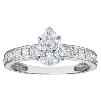 NaturaLux™ 14k Gold 1 3/4 Carat T.W. Lab-Created Diamond Pear Engagement Ring