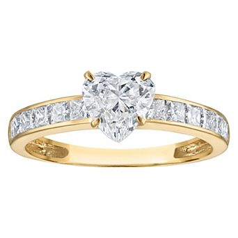 NaturaLux™ 14k Gold 1 3/4 Carat T.W. Lab-Created Diamond Heart Engagement Ring