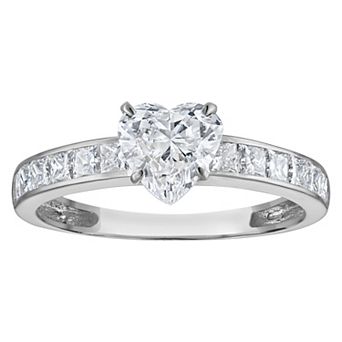 NaturaLux™ 14k Gold 1 3/4 Carat T.W. Lab-Created Diamond Heart Engagement Ring