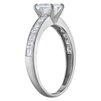 NaturaLux™ 14k Gold 1 3/4 Carat T.W. Lab-Created Diamond Princess Cut Engagement Ring