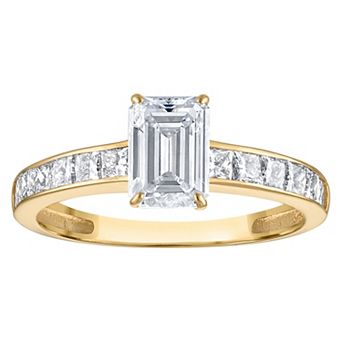 NaturaLux™ 14k Gold 1 3/4 Carat T.W. Lab-Created Diamond Emerald Cut Engagement Ring