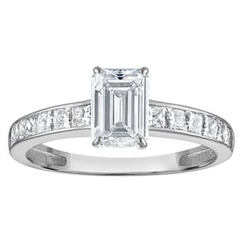 NaturaLux™ 14k Gold 1 3/4 Carat T.W. Lab-Created Diamond Emerald Cut Engagement Ring